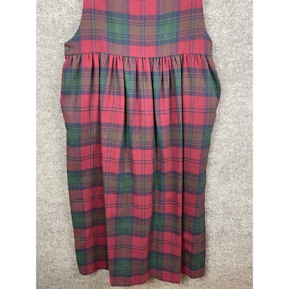Ventage Walker & Lane Plaid Corduroy Pinafore Dress Size 12 - Picture 3 of 11